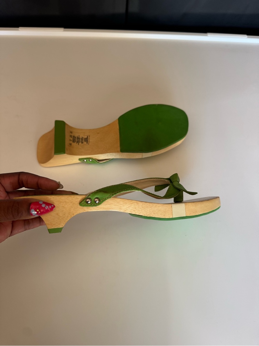 Y2K Wooden Kitten Heel Sandals - Picture 3 of 6